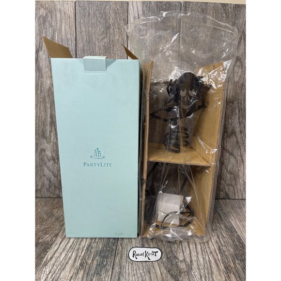 PARTYLITE BONES METAL Skeleton Halloween Tealight CANDLE HOLDER RETIRED NIB15.5" - Picture 3 of 12